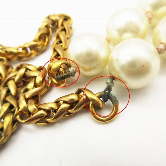 Chanel Vintage Pearl Gold Long Chain Necklace - Picture 6 of 10
